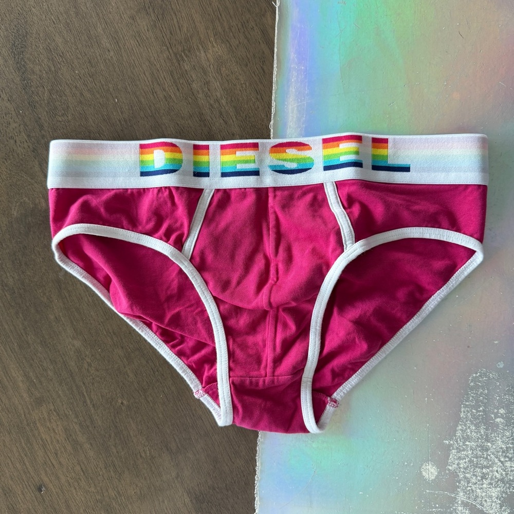 Diesel Mens Pride Pink Briefs size Large (fits like a medium)